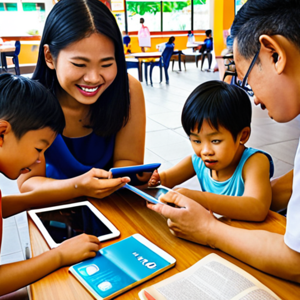 **

Prompt: Lifelong learning in Thailand. A diverse group of Thai people of all ages using tablets, laptops, and books to learn in various settings like a modern co-working space, a traditional Thai temple, and a bustling street market. Focus on the joy and accessibility of learning. Incorporate Thai cultural elements in the background. Style: Modern, vibrant colors.

**