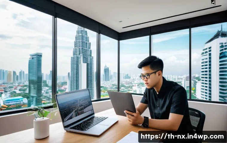 비판적 사고력 훈련을 위한 온라인 리소스 - A modern home office setting in Bangkok with a young Thai professional using a laptop to take an onl...